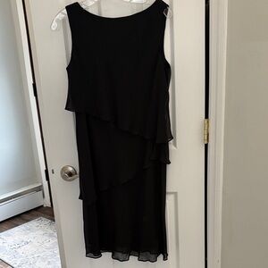 Jones New York Black Layered Sleeveless Midi Dress